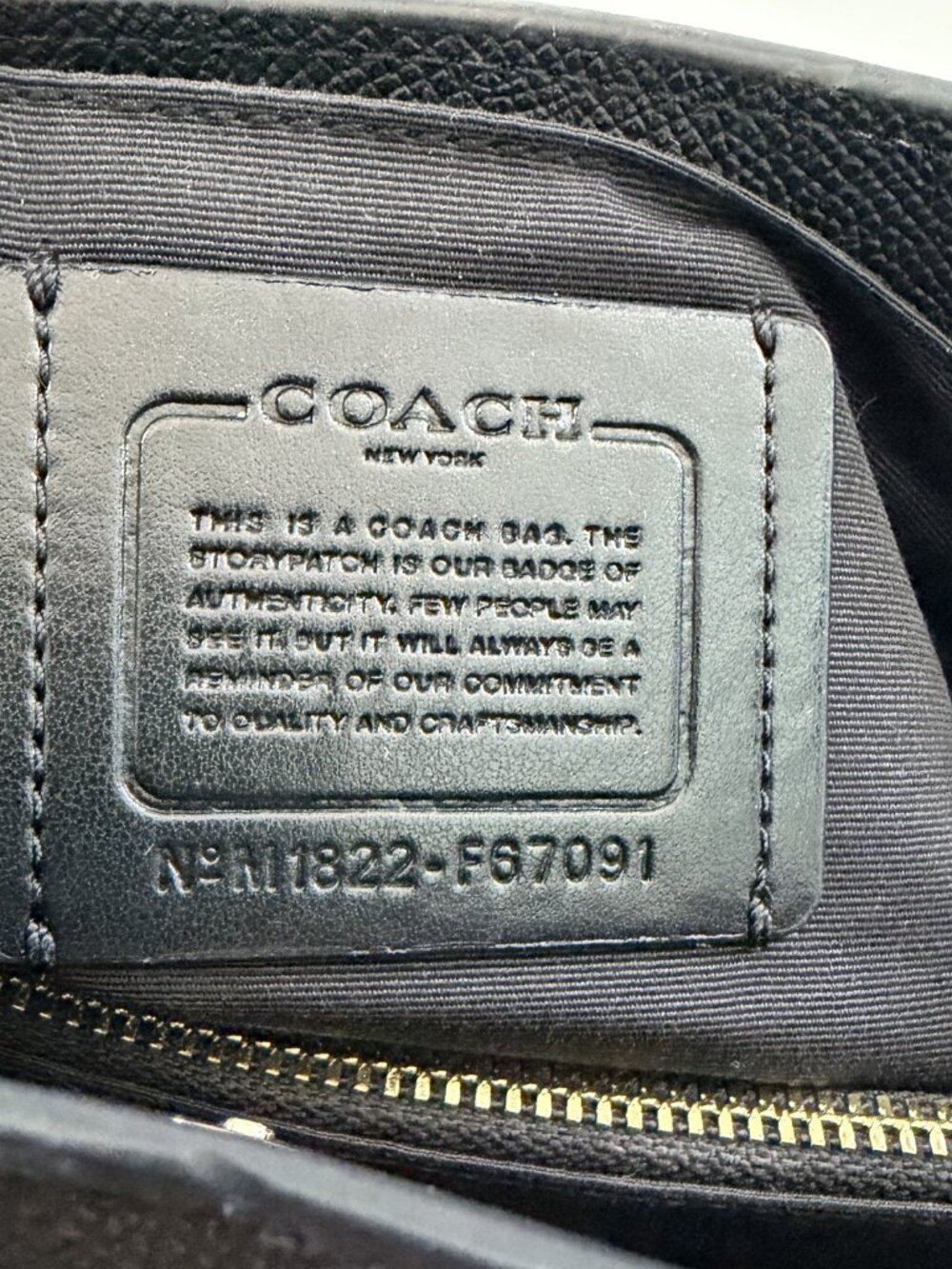 Coach Black Crossgrain Leather Minetta Crossbody Bag Satchel F67091 Gold - Picture 7 of 11